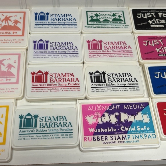 Vintage Lot Of 20 Ink Pads Stampin' Up Stampa Barbara Just For Kids Pink Blue - Picture 3 of 5